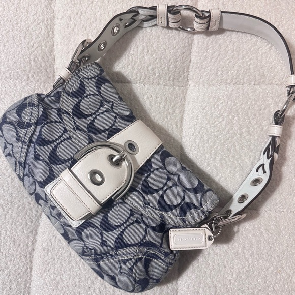Coach Handbags - Coach Navy and White mini soho purse
